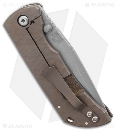 McNees Knives MAC2 Frame Lock Knife Bronze Rock Titanium (3" Stonewash)