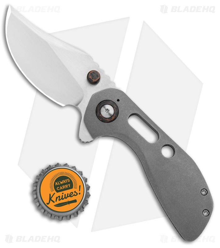 Nova Blades Radioactive Termite Bowie Flipper Knife Tianium  (2.75" Satin )