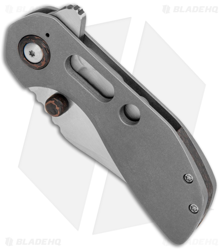 Nova Blades Radioactive Termite Bowie Flipper Knife Tianium  (2.75" Satin )