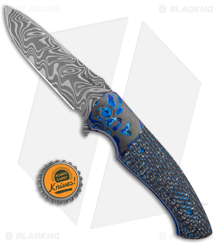 O'Hare Knives Rambler-LL Fancy Liner Lock Knife (3.75" Damascus)