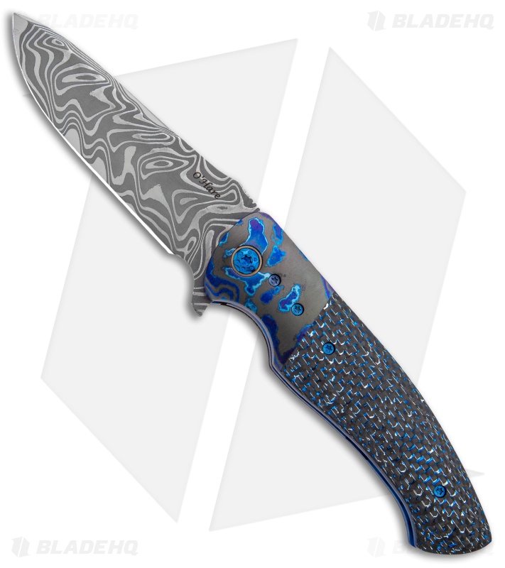 O'Hare Knives Rambler-LL Fancy Liner Lock Knife (3.75" Damascus)