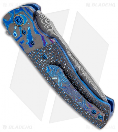 O'Hare Knives Rambler-LL Fancy Liner Lock Knife (3.75" Damascus)