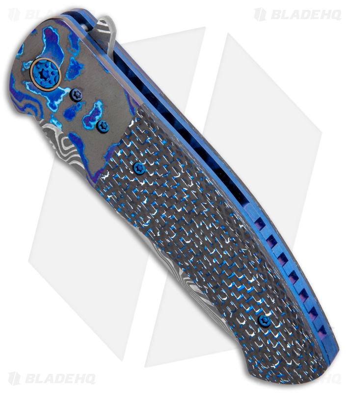 O'Hare Knives Rambler-LL Fancy Liner Lock Knife (3.75" Damascus)