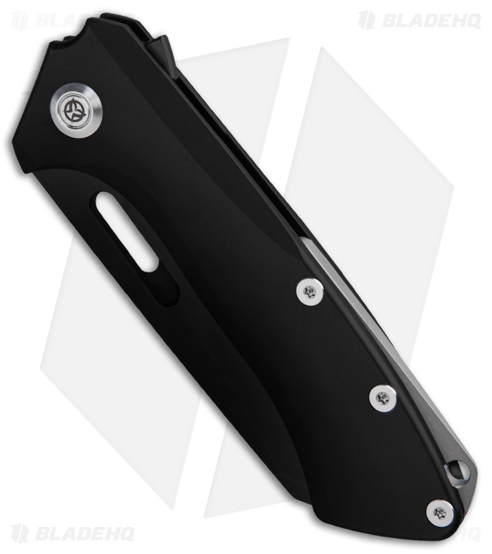 PMP Knives Revenge Frame Lock Flipper Knife Black Ti (3.75" Wharncliffe)