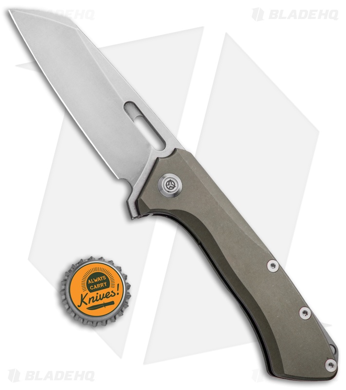 PMP Knives Revenge Frame Lock Flipper Knife Bronze Ti (3.75" Wharncliffe)