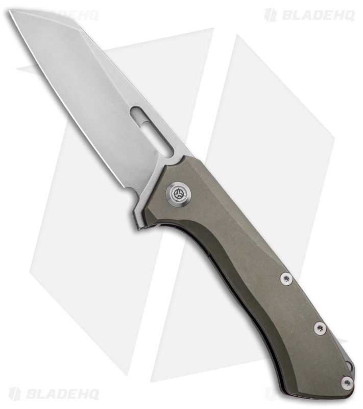 PMP Knives Revenge Frame Lock Flipper Knife Bronze Ti (3.75" Wharncliffe)