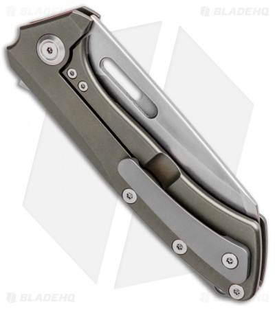 PMP Knives Revenge Frame Lock Flipper Knife Bronze Ti (3.75" Wharncliffe)