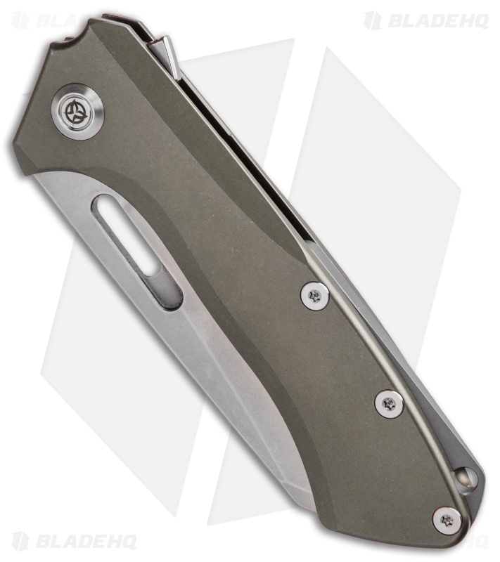 PMP Knives Revenge Frame Lock Flipper Knife Bronze Ti (3.75" Wharncliffe)
