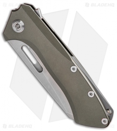 PMP Knives Revenge Frame Lock Flipper Knife Bronze Ti (3.75" Wharncliffe)