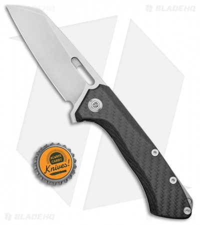 PMP Knives Revenge Frame Lock Flipper Knife Carbon Fiber/Ti (3.75" Wharncliffe)