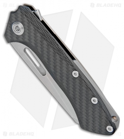 PMP Knives Revenge Frame Lock Flipper Knife Carbon Fiber/Ti (3.75" Wharncliffe)