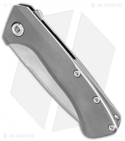PMP Knives Revenge II Frame Lock Knife Gray Titanium  (3.75" Stonewash M390)