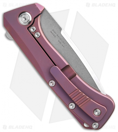 PMP Knives Revenge II Frame Lock Knife Purple Titanium  (3.75" Stonewash M390)
