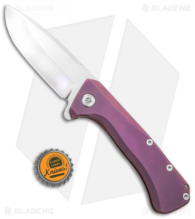 PMP Knives Revenge II Frame Lock Knife Purple Titanium  (3.75" Stonewash M390)