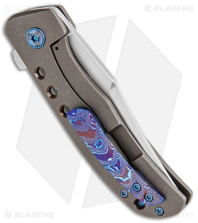 Pena Knives Custom Viper Frame Lock Flipper Knife Bronze Ti/Moku Ti(3.2" Satin) 