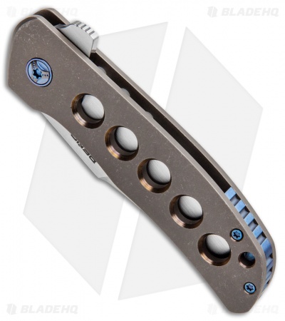 Pena Knives Custom Viper Frame Lock Flipper Knife Bronze Ti/Moku Ti(3.2" Satin) 