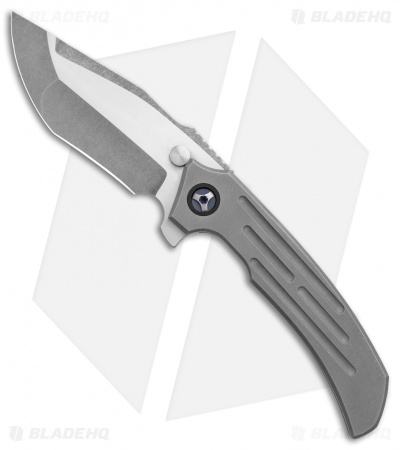 Peter Rassenti Custom Satori Frame Lock Flipper Knife Ti (3.5" Acid SW)