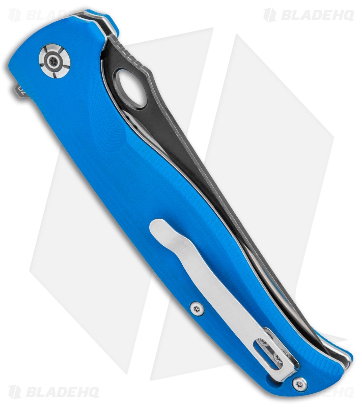QSP Gavial Liner Lock Flipper Knife Blue G-10 (4" Two-Tone) 