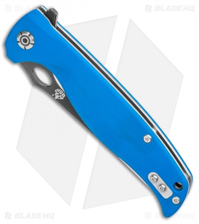 QSP Gavial Liner Lock Flipper Knife Blue G-10 (4" Two-Tone) 