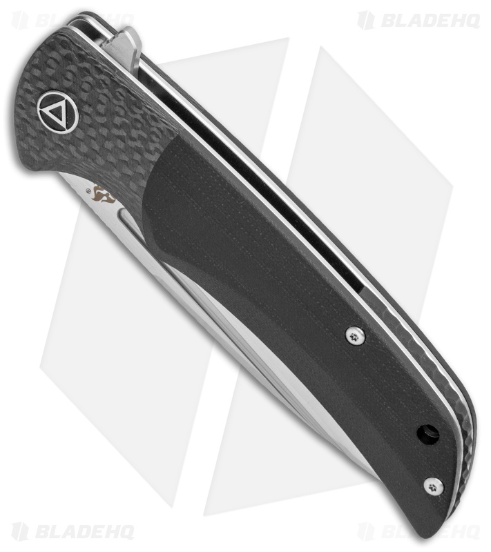 QSP Harpyie Liner Lock Knife Black G-10 + Carbon Fiber (3.75" Sat) QS129-B