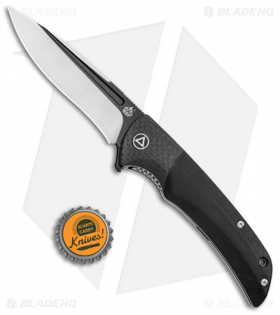 QSP Harpyie Liner Lock Knife Black G-10 + Carbon Fiber (3.75" Two-Tone) 