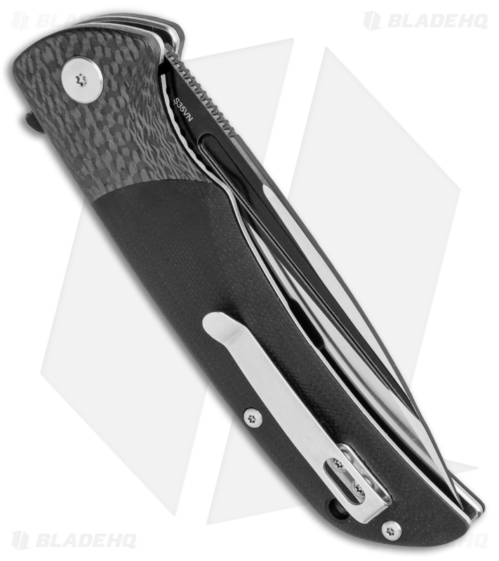 QSP Harpyie Liner Lock Knife Black G-10 + Carbon Fiber (3.75" Two-Tone) 