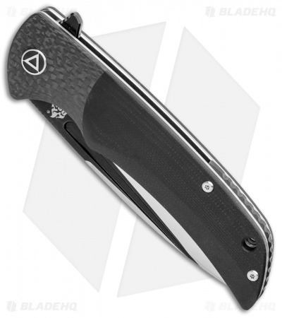 QSP Harpyie Liner Lock Knife Black G-10 + Carbon Fiber (3.75" Two-Tone) 