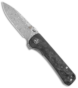 QSP Hawk Liner Lock Knife Carbon Fiber (3.22" Damascus) 