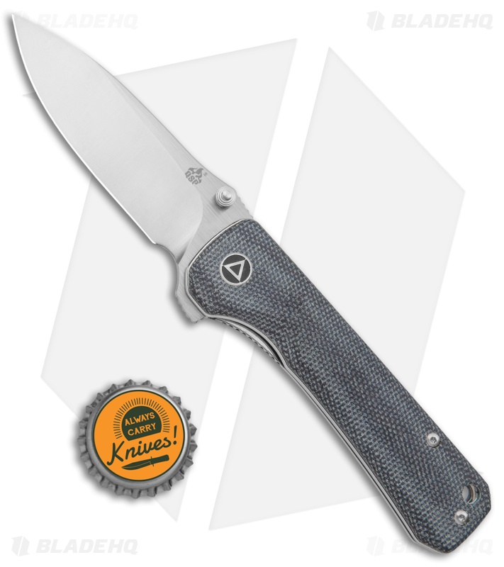 QSP Hawk Liner Lock Knife Black Linen Micarta (3.25" Satin) 