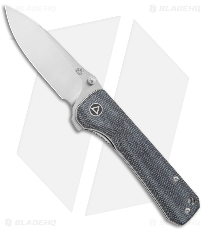 QSP Hawk Liner Lock Knife Black Linen Micarta (3.25" Satin) 