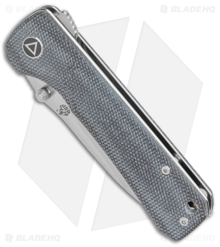 QSP Hawk Liner Lock Knife Black Linen Micarta (3.25" Satin) 