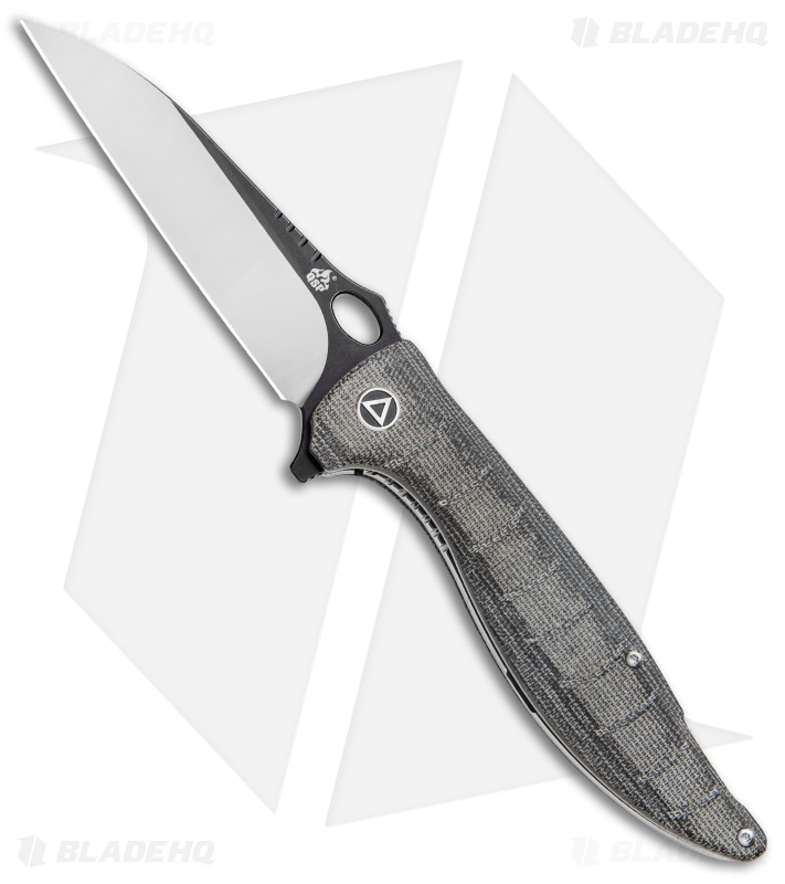 QSP Locust Liner Lock Knife Black Flax Micarta (3.875" Two Tone) 