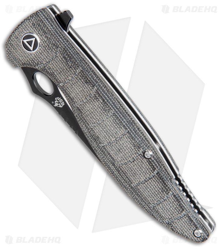 QSP Locust Liner Lock Knife Black Flax Micarta (3.875" Two Tone) 