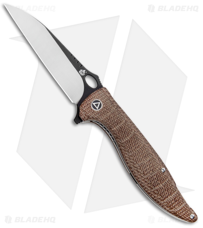 QSP Locust Liner Lock Knife Natural Flax Micarta (3.875" Two Tone) 