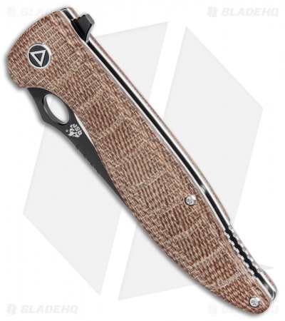 QSP Locust Liner Lock Knife Natural Flax Micarta (3.875" Two Tone) 