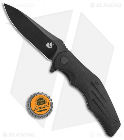 QSP Pangolin Liner Lock Knife Black G-10 (3.75" Black) 