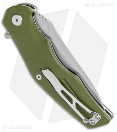 QSP Pangolin Liner Lock Knife OD Green G-10 (3.75" Satin) 