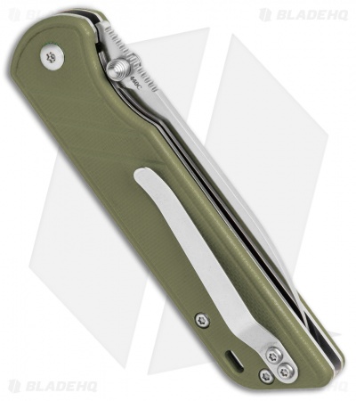 QSP Parrot Liner Lock Knife OD Green G-10 (3.25" Satin) 