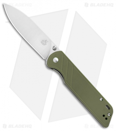 QSP Parrot Liner Lock Knife OD Green G-10 (3.25" Satin) 