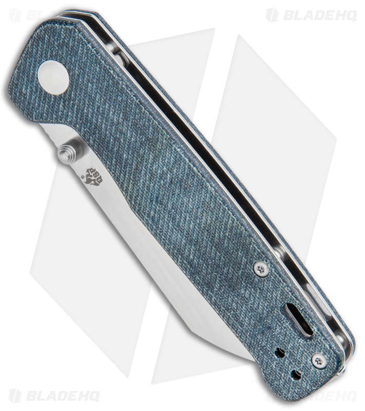 QSP Penguin Liner Lock Knife Denim Jean Micarta (3.12" Satin D2) 