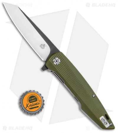 qPIGp(̂•͈Ꙫ•͈⑅﻿)̂ ୭*゜♡♡ QSP Phoenix Liner Lock Knife OD Green G-10 (3.75