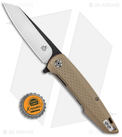 QSP Phoenix Liner Lock Knife Tan G-10 (3.75" Two-Tone)