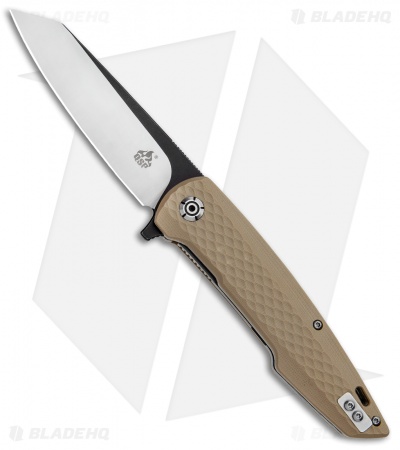 QSP Phoenix Liner Lock Knife Tan G-10 (3.75" Two-Tone)