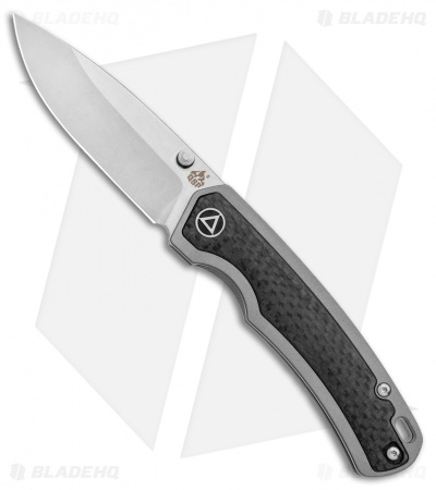 QSP Puffin Frame Lock Knife Titanium/Carbon Fiber Black (3.12" Stonewash) 