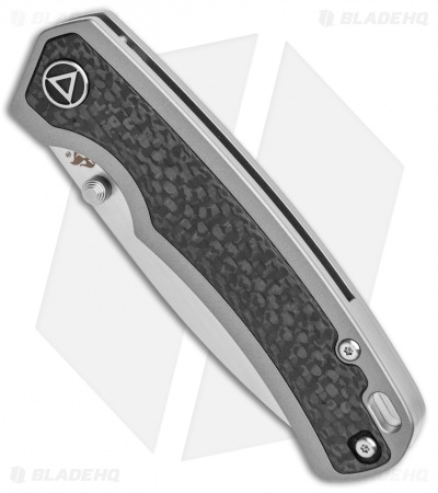QSP Puffin Thumb Stud Frame Lock Knife Titanium/Carbon Fiber (3" Satin) 
