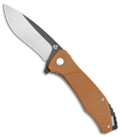 QSP Raven Liner Lock Knife Brown G-10 (3.37" Satin) 