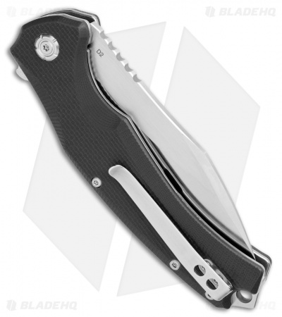 QSP Snipe Liner Lock Knife Black G-10 (3.57" Satin) 