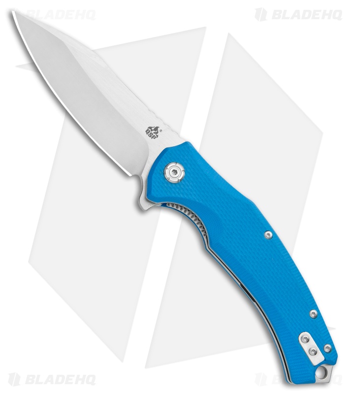 QSP Snipe Liner Lock Knife Blue G-10 (3.57" Satin) 