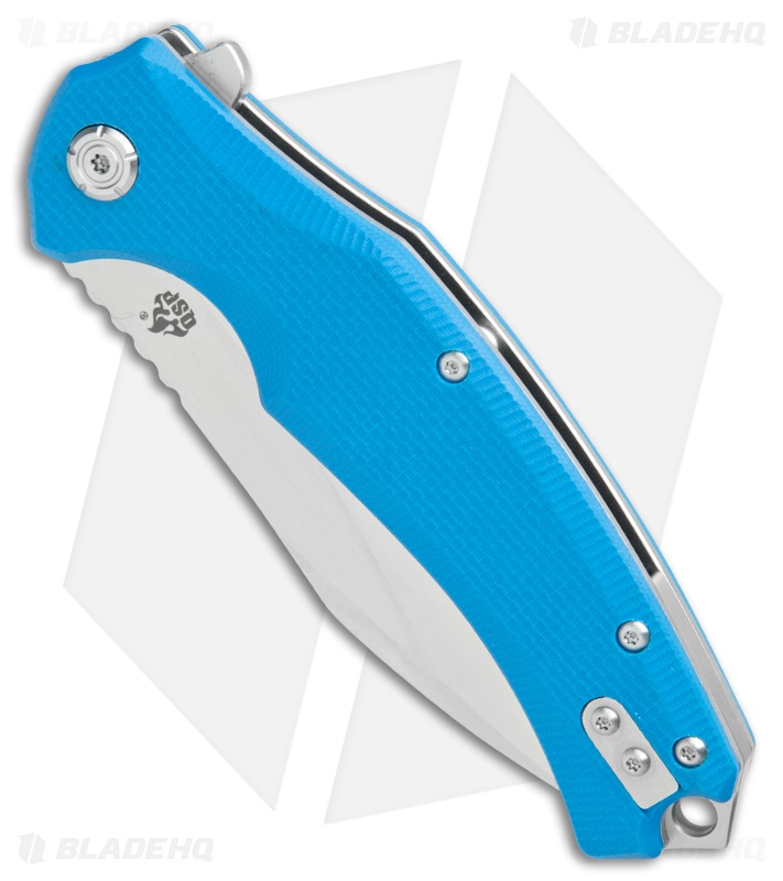 QSP Snipe Liner Lock Knife Blue G-10 (3.57" Satin) 