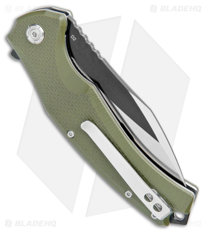 QSP Snipe Liner Lock Knife OD Green G-10 (3.57" Two Tone) 